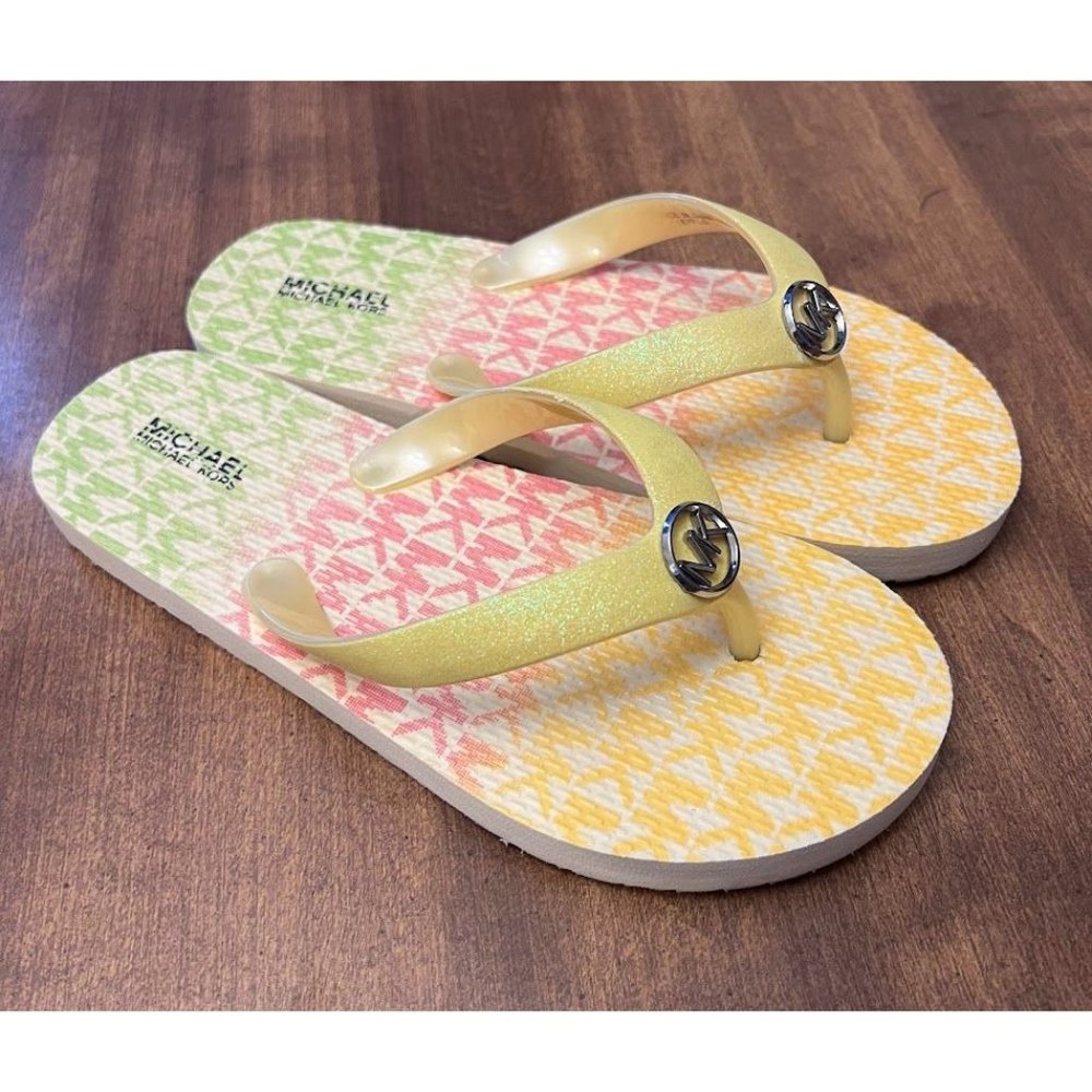 Michael Kors Girls' Endine Citrus Flip Flop Sandals